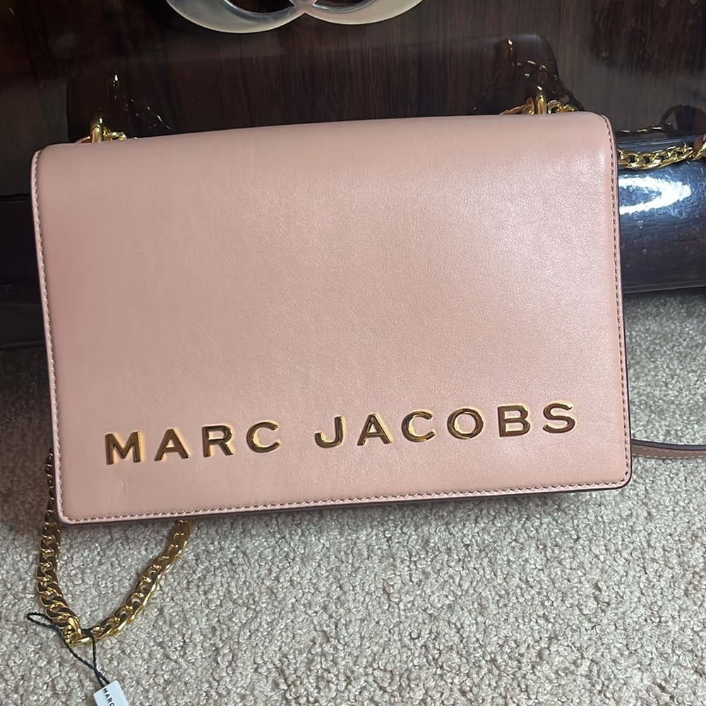Marc Jacob’s Pink rose large crossbody gold chain designer with gift bag leather - Picture 5 of 16